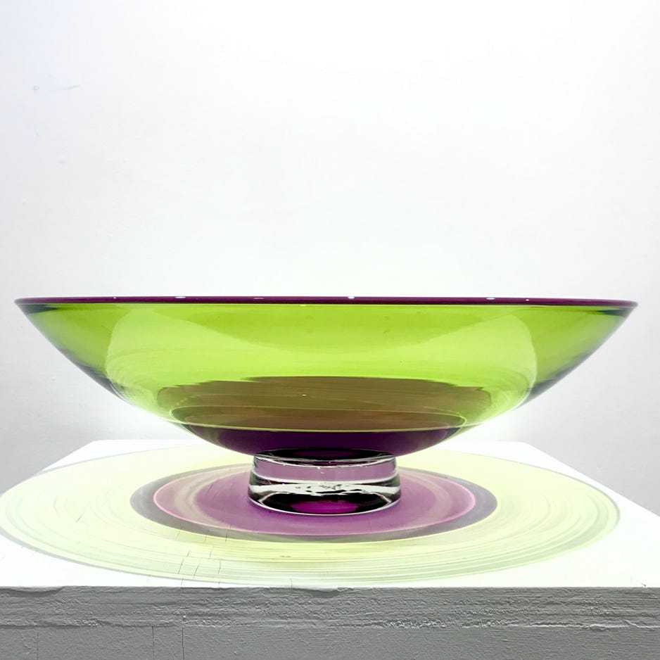 Nicholas Kekic Incalmo Bowl, lime and helio with pink lip 2021