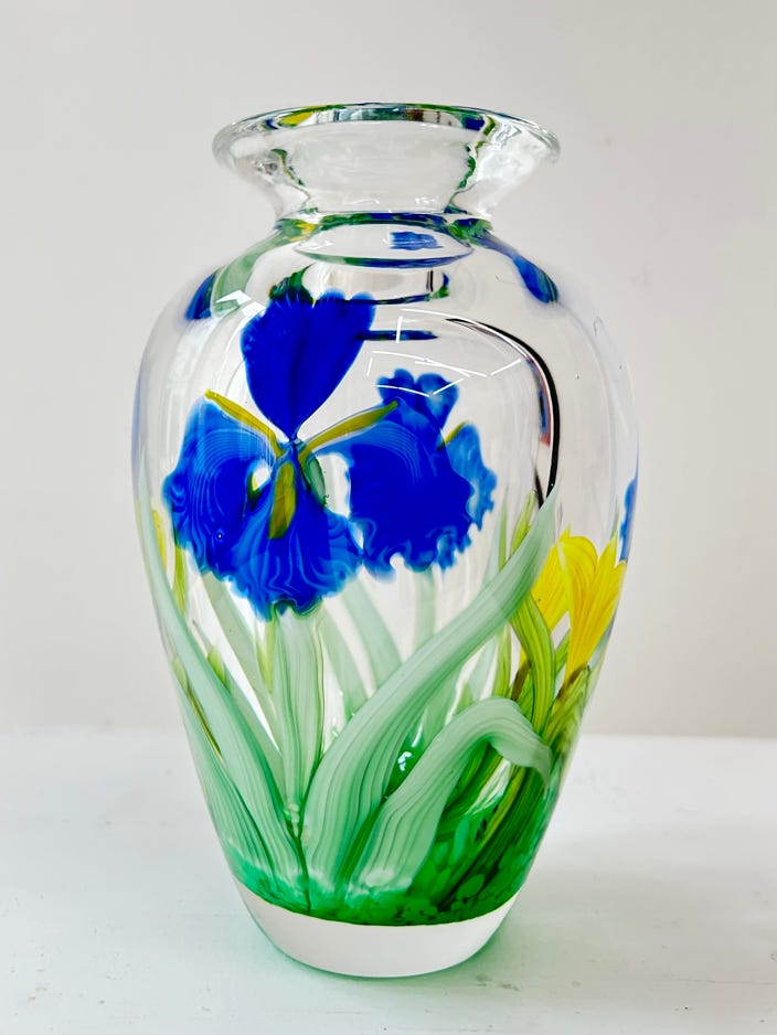 Chris Sherwin Iris vase in clear encasement 
