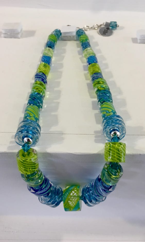 Lucy Bergamini K.I.S.S. Series Necklace Blown glass, sterling silver  20 in