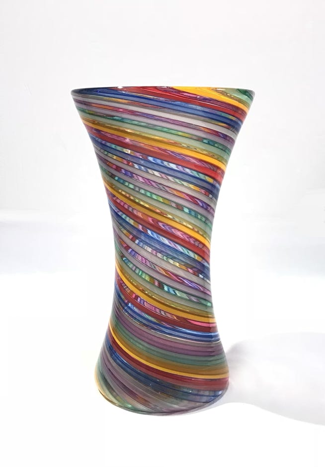 Blown glass (Veil Cane & Zanfirico Cane roll up)