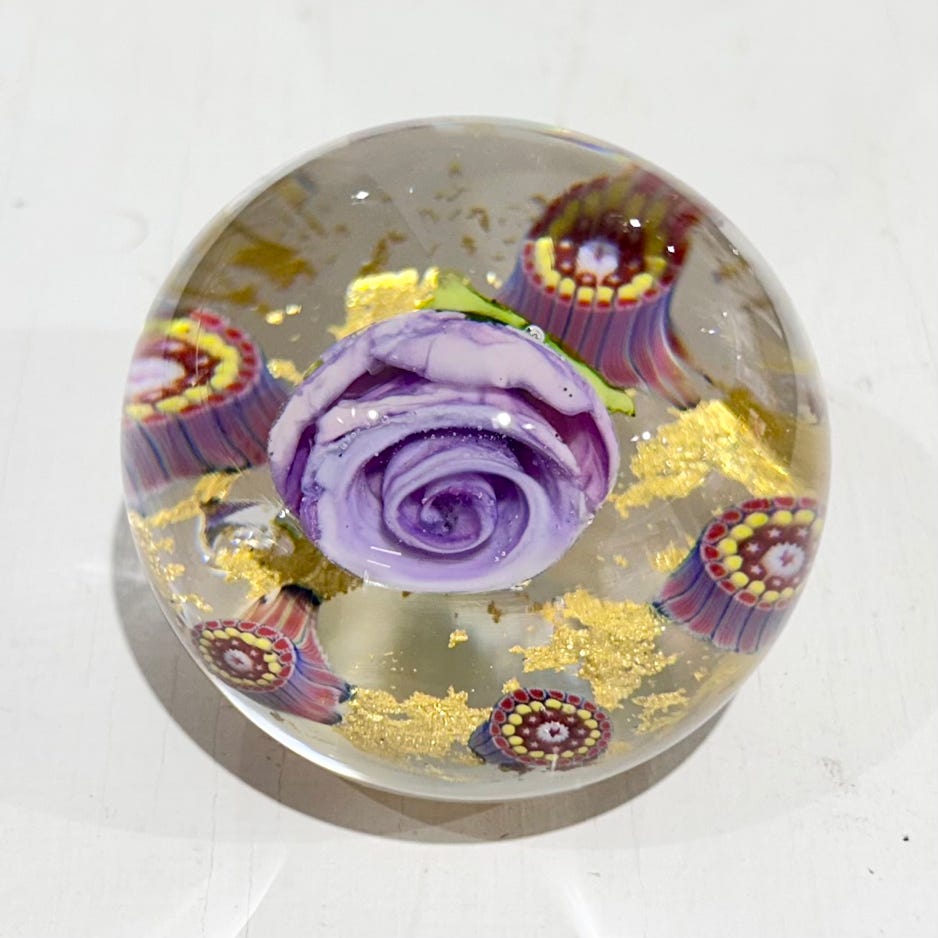 Chris Sherwin Purple Flowers Paperweight 2023