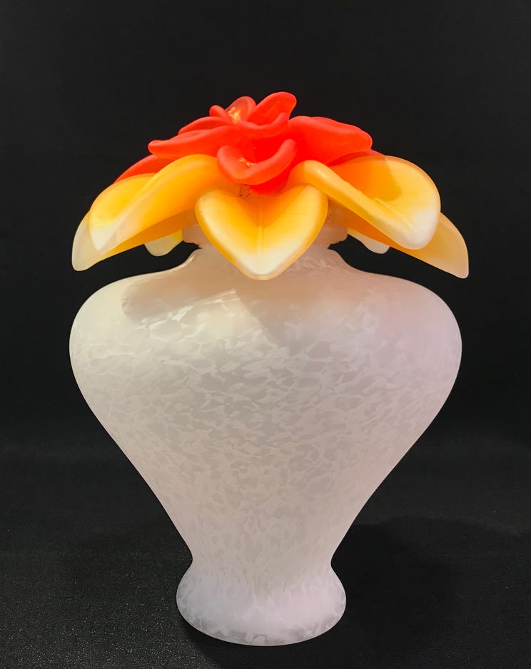 David Leppla Dahlia Urn (Short) 2016 Blown glass, acid etched