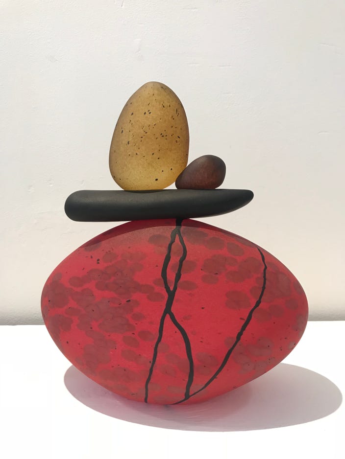 Melanie Leppla Short Red Cairn Cairn Series 2018 Blown glass, acid etched