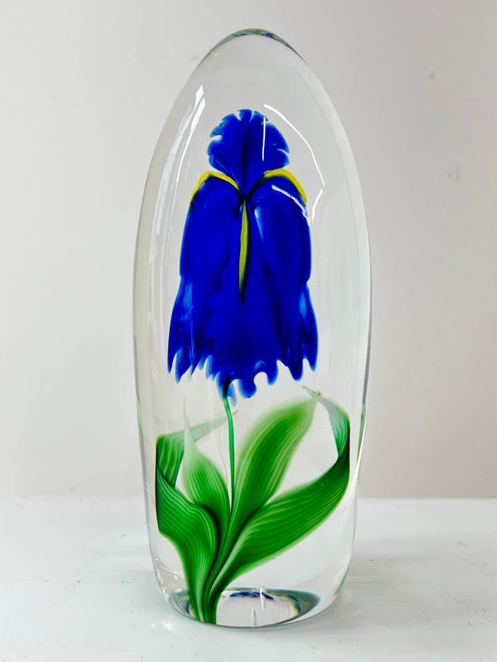 Chris Sherwin Iris paperweight, tall 