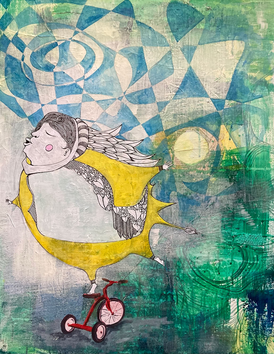 Whitney Barrett Tricycle 2023 Mixed Media on Canvas