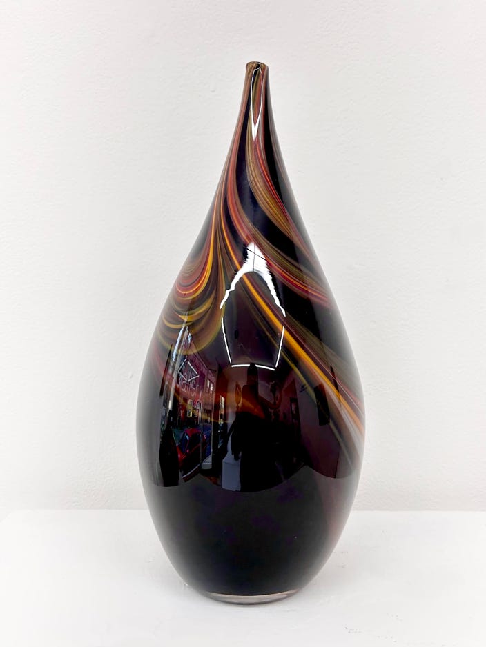 Robert Burch Black and Orange Vase 2023