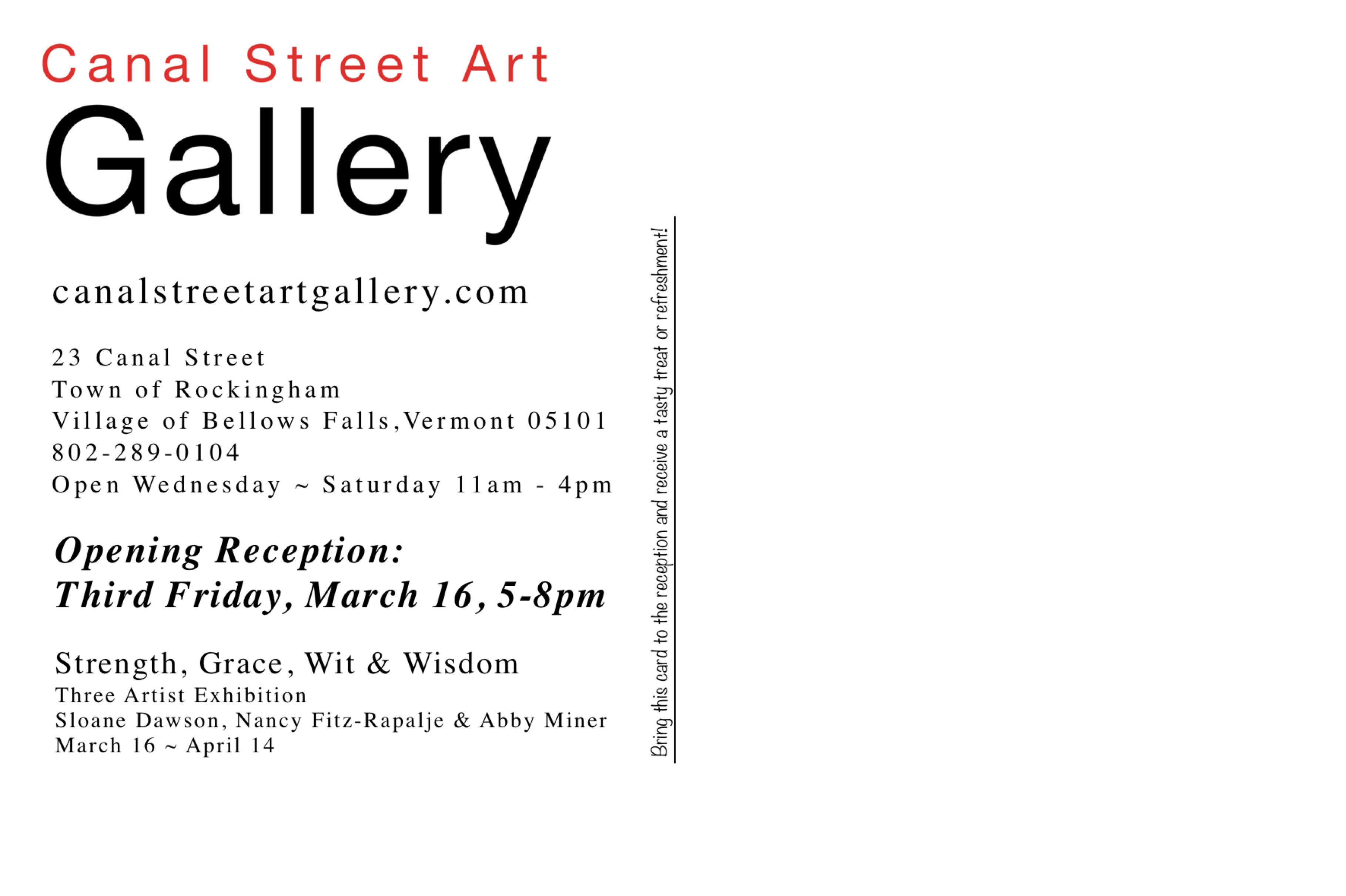 Strength, Grace, Wit & Wisdom Three Artist Exhibition Sloane Dawson, Nancy Fitz-Rapalje & Abby Miner