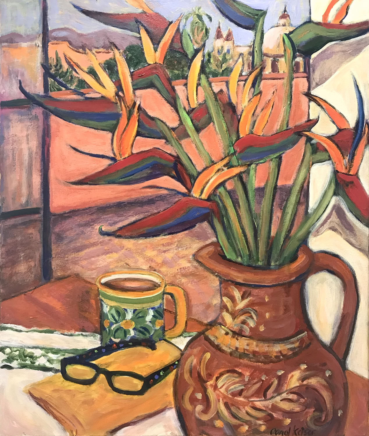 Carol Keiser Bird of Paradise with coffee