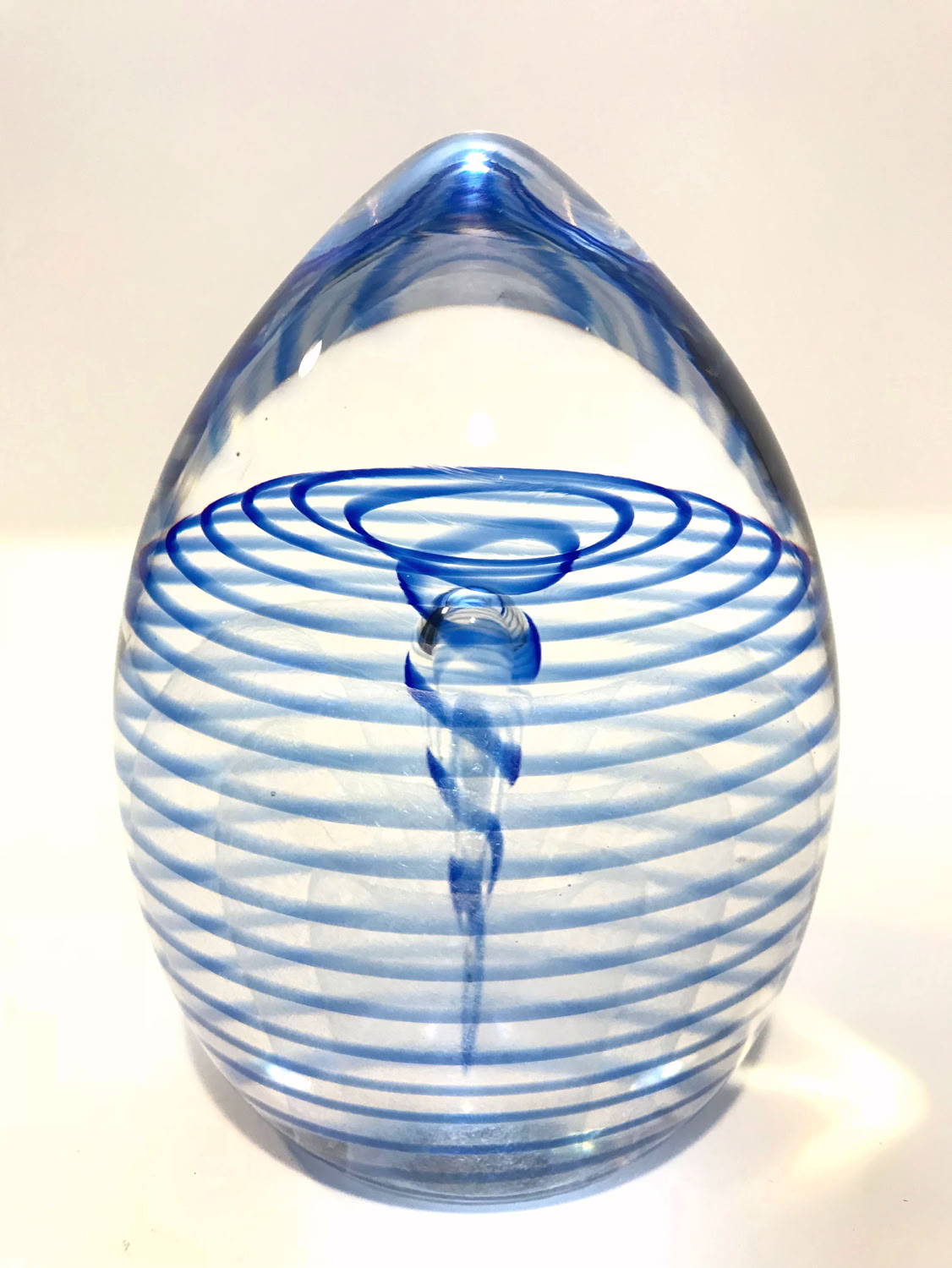 Chris Sherwin Blue Ribbon Veiled Paperweight