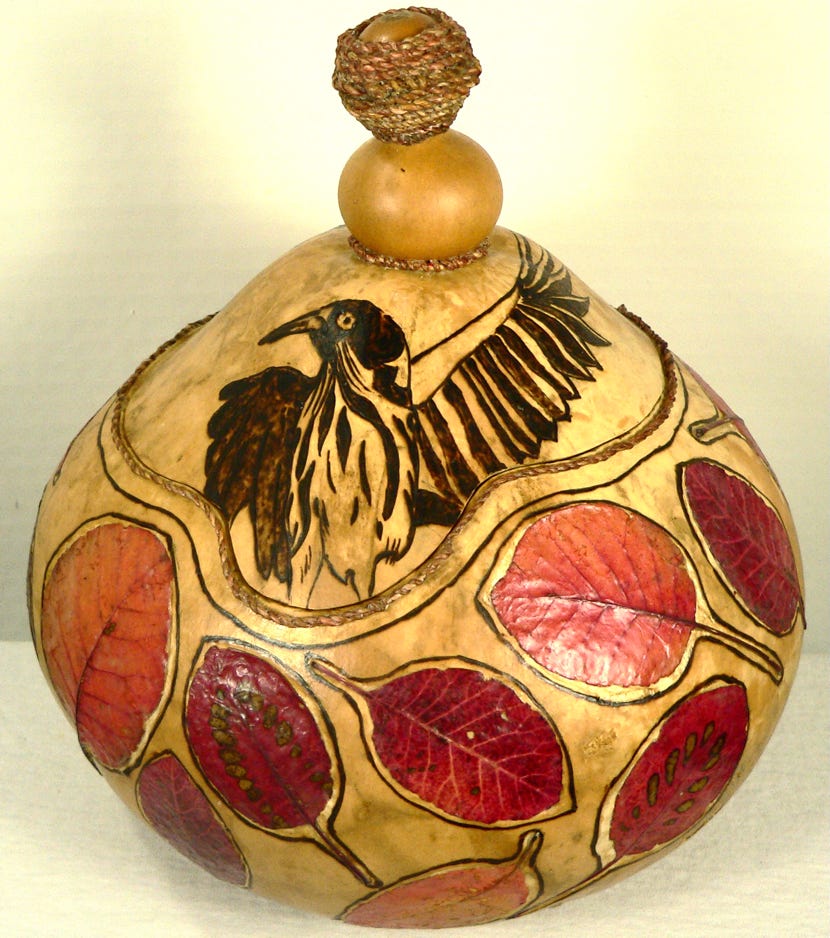 Kim Grall Honeyeaters - A lidded container 