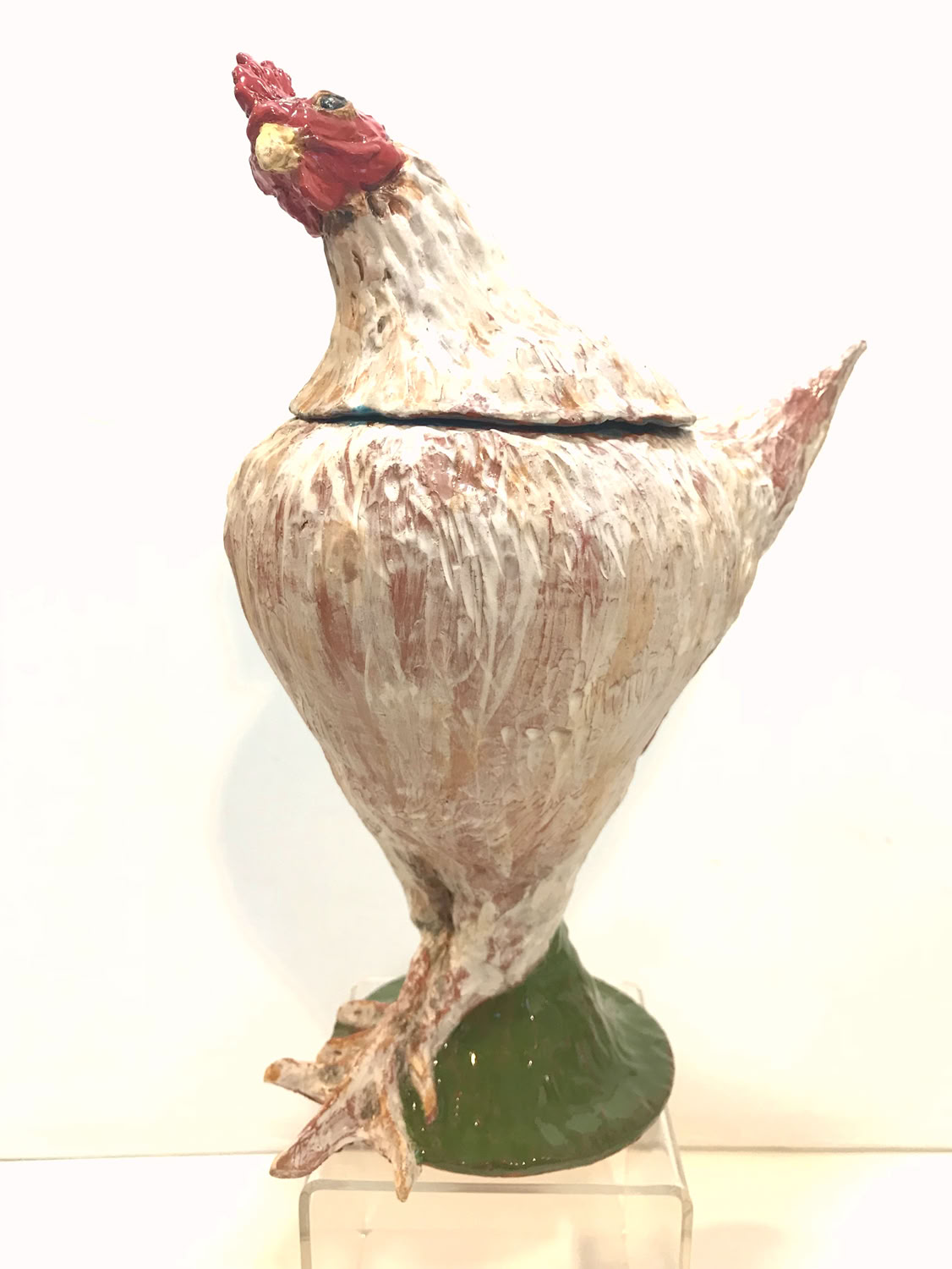 Carla Liguori Crosslegged Hen Covered Jar