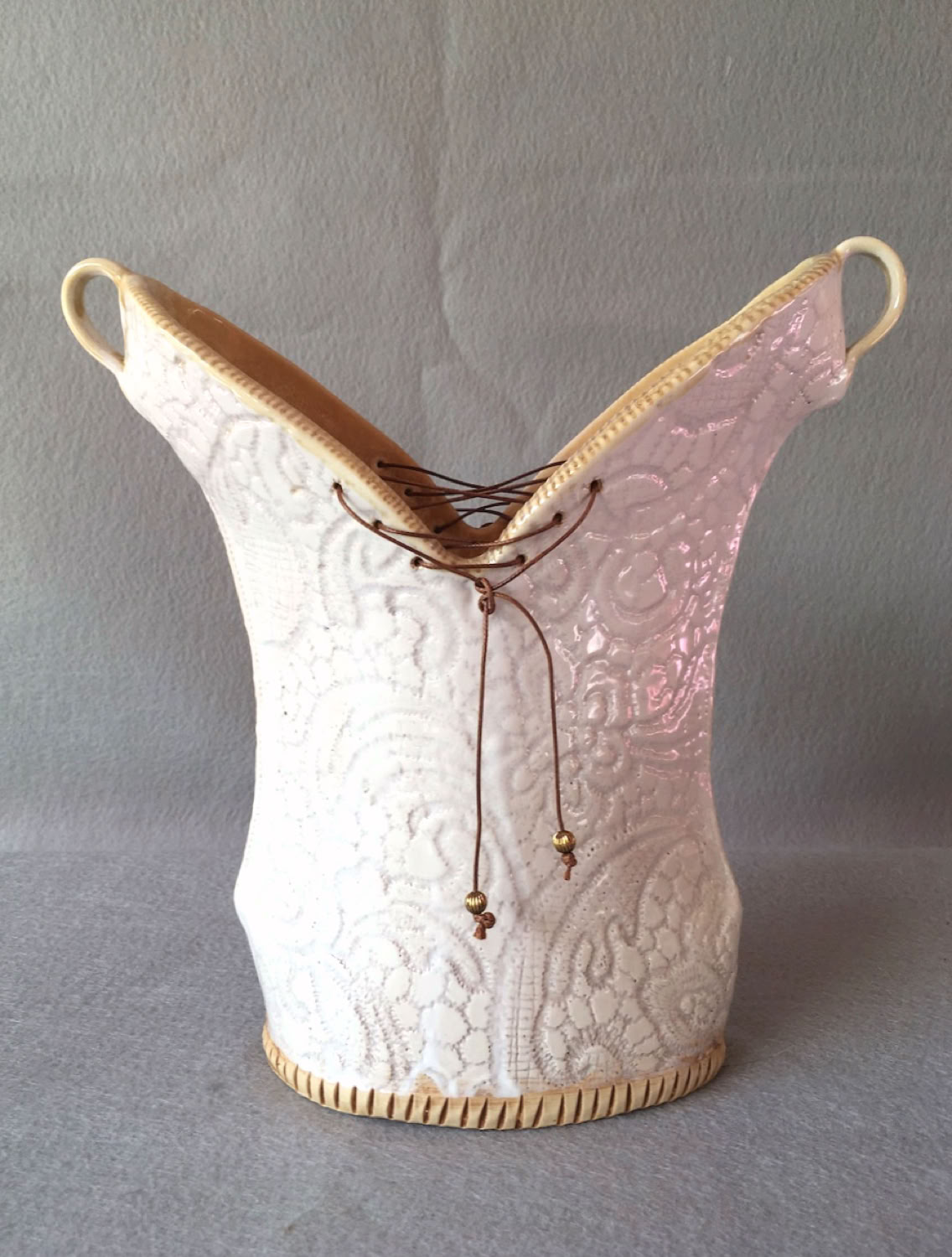 Deborah Goodwin Laced-up Lace Vase