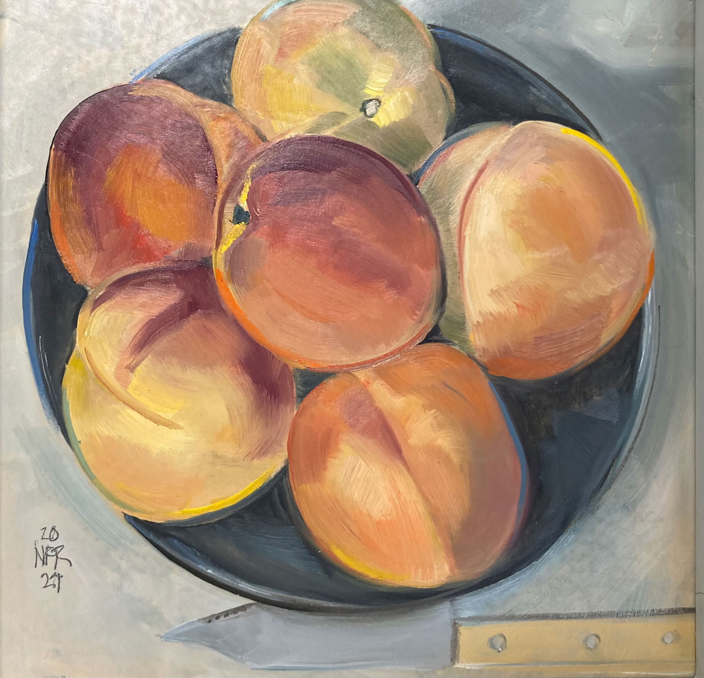 Nancy Fitz-Rapalje Peaches with Knife