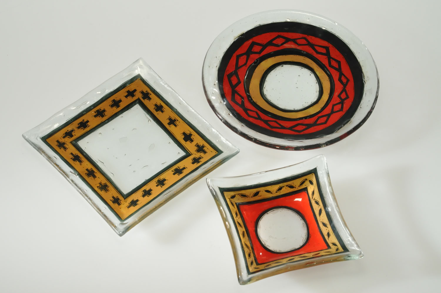 Clare Adams Red & Gold Glassware