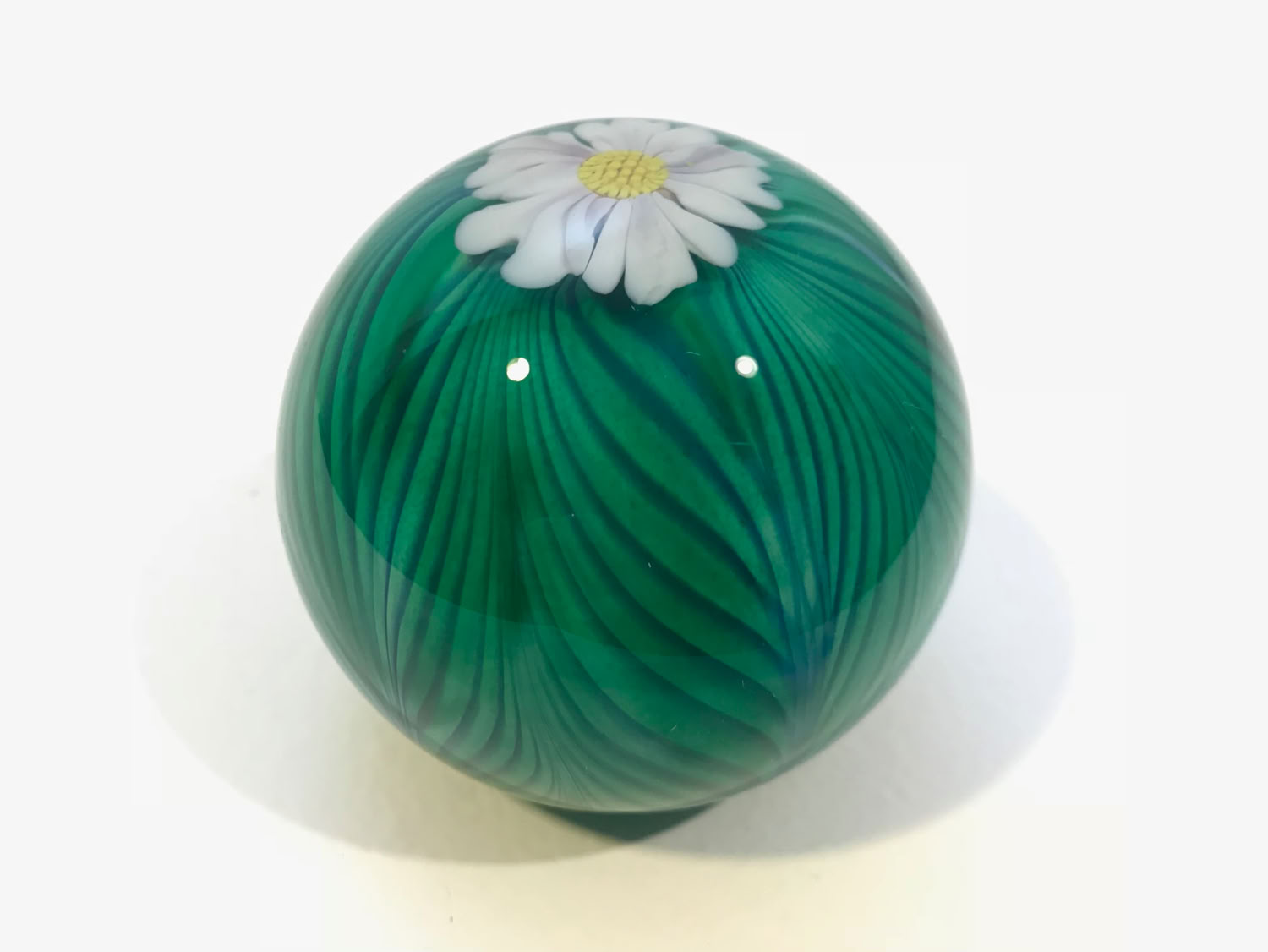 Chris Sherwin Green Petal Paperweight