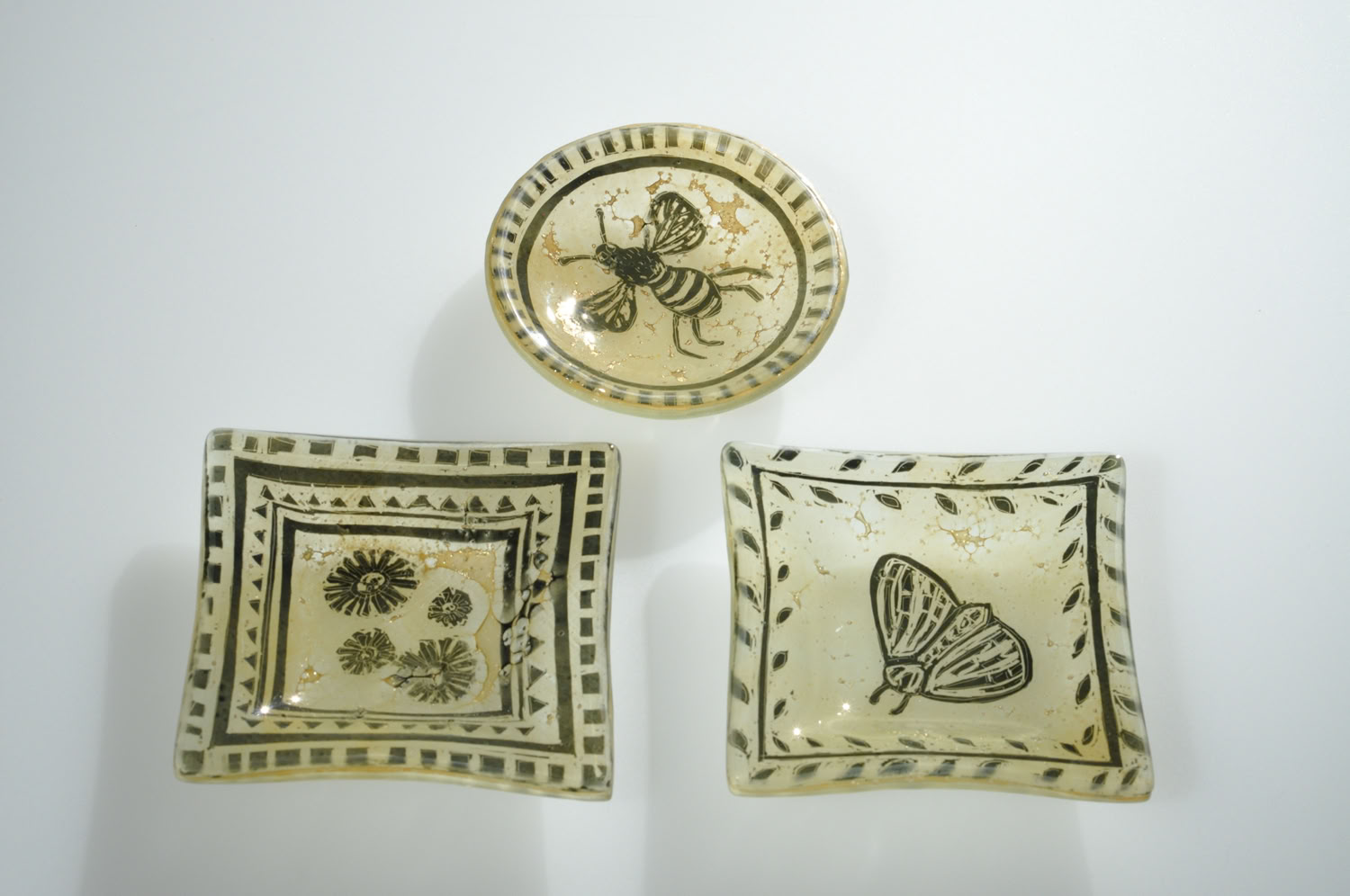 Clare Adams Gold Stained Glassware