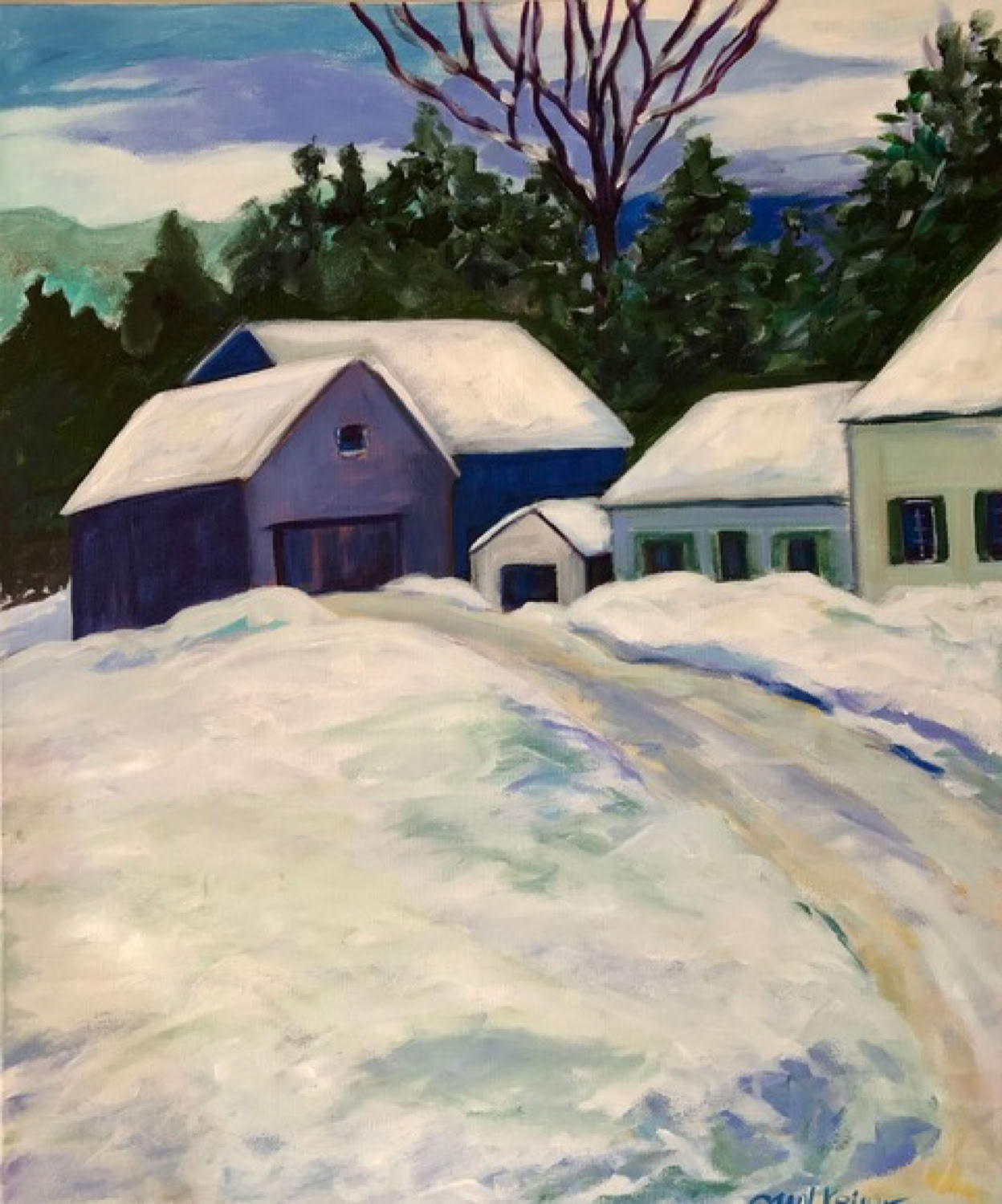 Carol Keiser Farmhouse with Snow