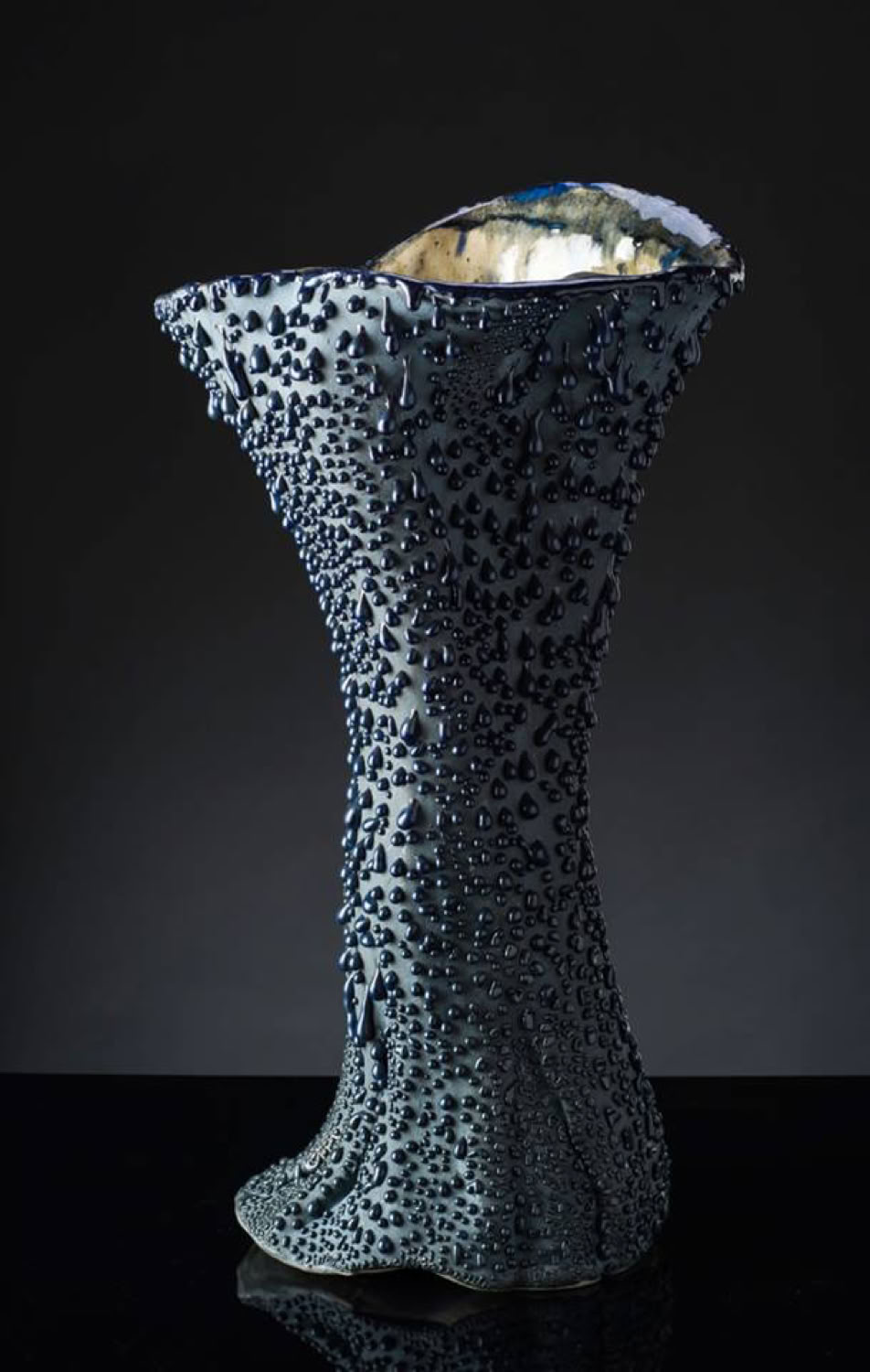 David Ernster Black Trumet vase