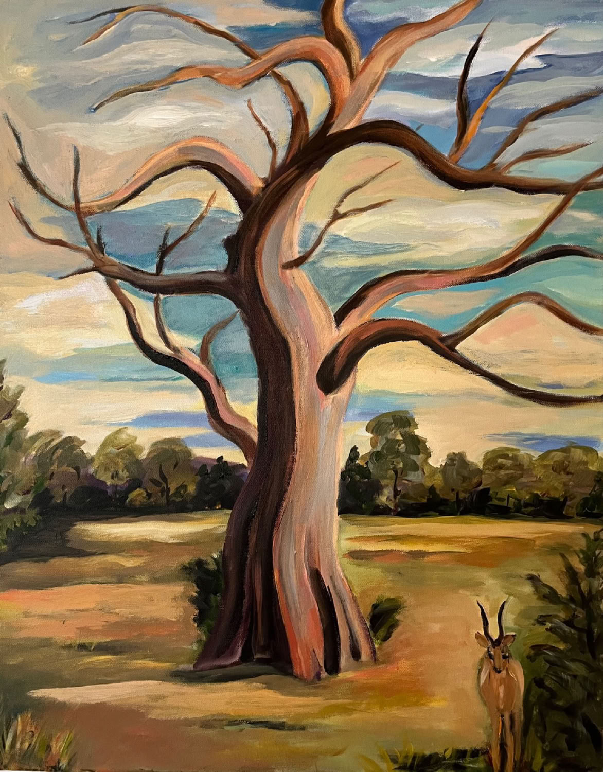 Carol Keiser Baobab Tree with Impala, Zambia